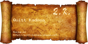 Quitt Kadosa névjegykártya